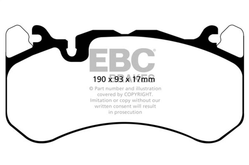 EBC 13-14 Audi RS7 4.0TT (w/Cast Iron Rotors & Trapezoid Weights) Yellowstuff Front Brake Pads