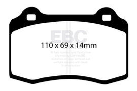 EBC 96-00 Lotus Esprit Turbo 2.0 Turbo GT3 Yellowstuff Rear Brake Pads
