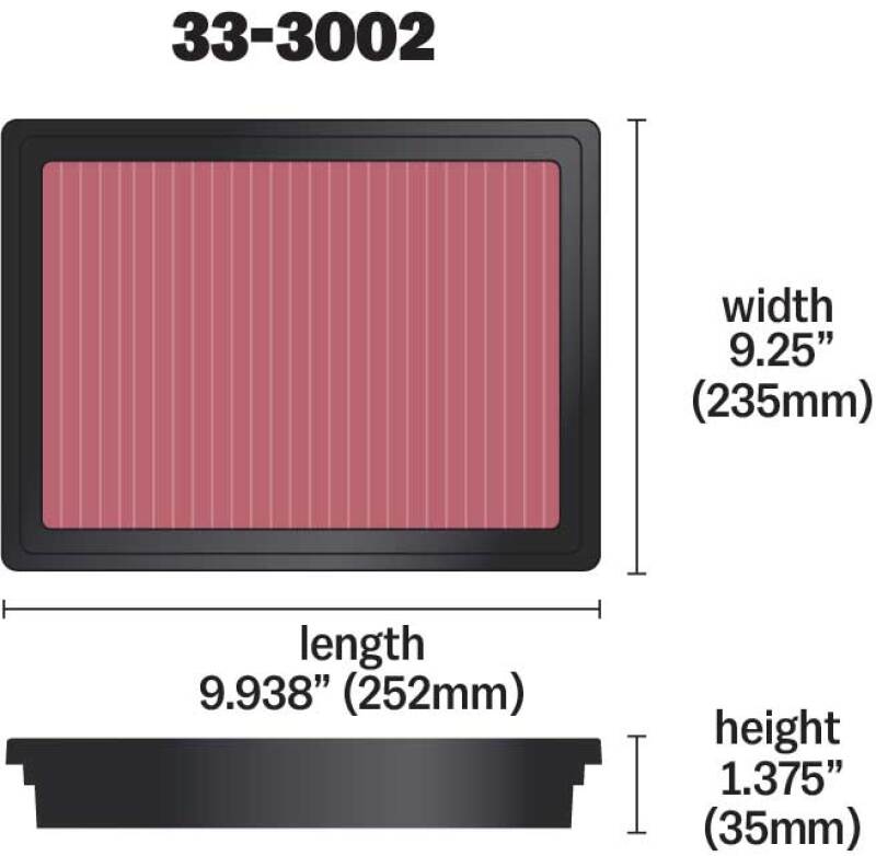 K&N 12 Isuzu D-Max 2.5L L4 DSL Replacement Air Filter