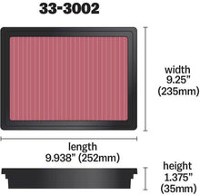Load image into Gallery viewer, K&amp;N 12 Isuzu D-Max 2.5L L4 DSL Replacement Air Filter
