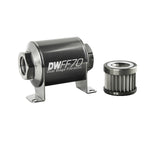 DeatschWerks Stainless Steel 10AN 10 Micron Universal Inline Fuel Filter Housing Kit (70mm)