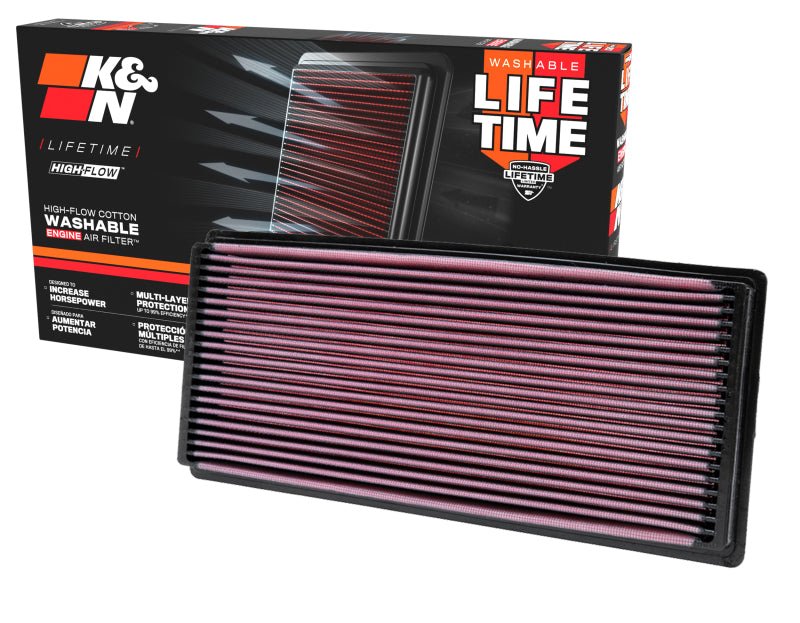 K&N 96-02 Jeep Wrangler 2.5L L4 / 96-06 4.0L L4 Drop In Air Filter