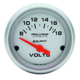 Autometer Ultra-Lite 52mm Short Sweep Electronic Voltage Gauge