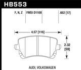 Hawk 06-07 Audi A6 Quattro / 03-04 RS6 / 04-08 S4 HPS Street Rear Brake Pads