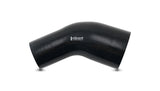 Vibrant 3.25in x 3.00in In/Out 45 Degree Black Silicone Transition Hose