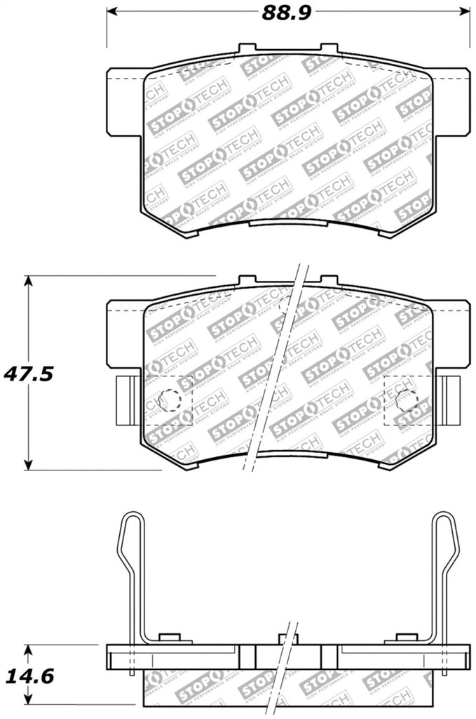 StopTech Street Select Brake Pads - Front/Rear