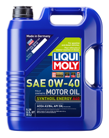 LIQUI MOLY 5L Synthoil Energy A40 Motor Oil SAE 0W40