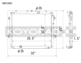 Koyorad 10-20 Toyota 4Runner 4.0L V6 (5th Gen) Aluminum Radiator - Off-Road Use Only