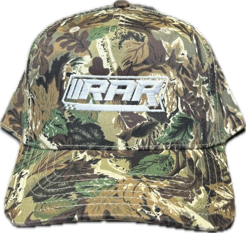 Camo Embroidered RAR Logo Cap - White