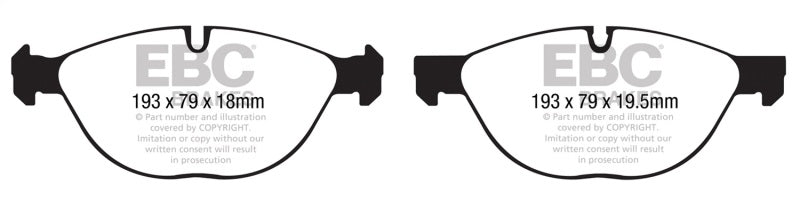 EBC 10-14 BMW X5 4.4 Twin Turbo (50) Redstuff Front Brake Pads