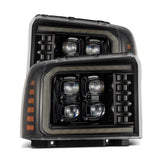 AlphaRex 05-07 Ford Super Duty/Excursion NOVA-Series LED Projector Headlights Alpha-Blk w/Activ Ligh