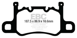 EBC 13-15 Porsche 911 (991) (Cast Iron Rotor only) 3.8 GT3 Yellowstuff Rear Brake Pads