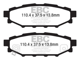 EBC 12+ Subaru BRZ 2.0 (solid rear rotors) Greenstuff Rear Brake Pads