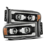 AlphaRex 02-05 Dodge Ram 1500 LUXX LED Proj Headlights Plank Style Black w/Activ Light/Seq Signal