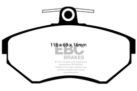 EBC 97-02 Volkswagen Cabriolet 2.0 Yellowstuff Front Brake Pads